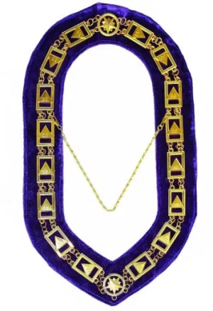 33rd Degree - Scottish Rite Chain Collar - Gold/Silver on Purple   Free Case