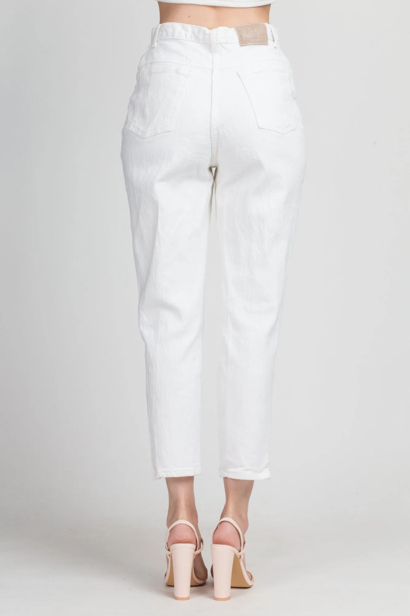 90s White High Waist Stretchy Mom Jeans - Medium, 28"