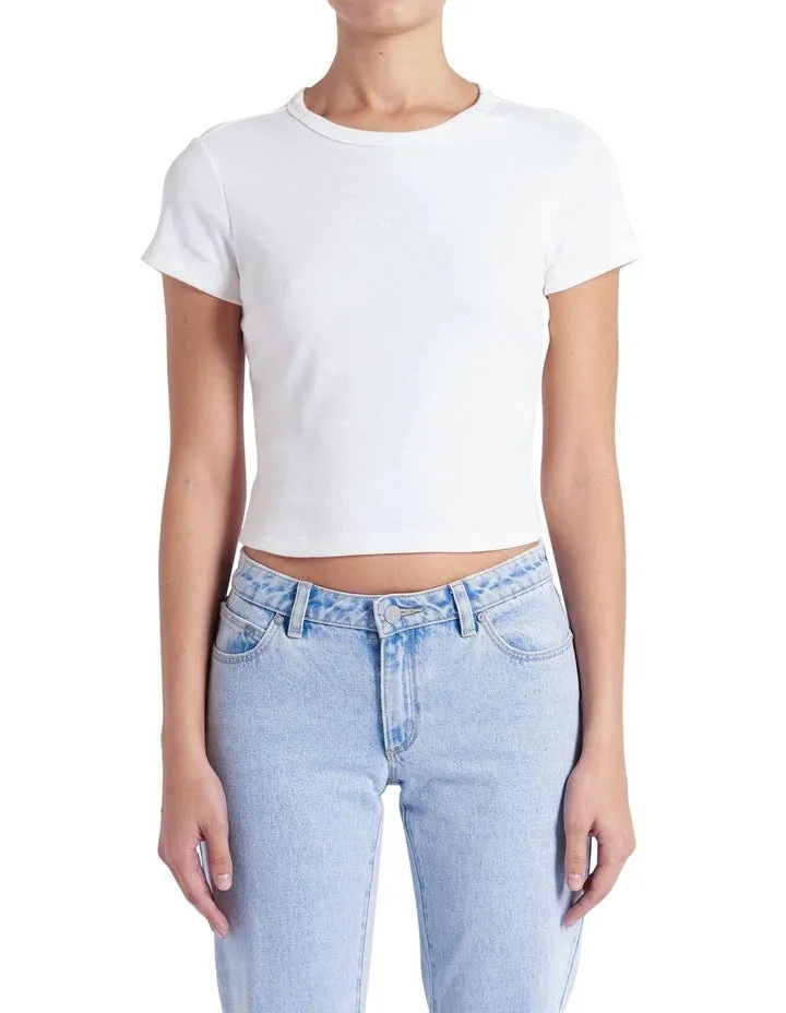 Abrand -  90s Icon Baby Tee in White Sand