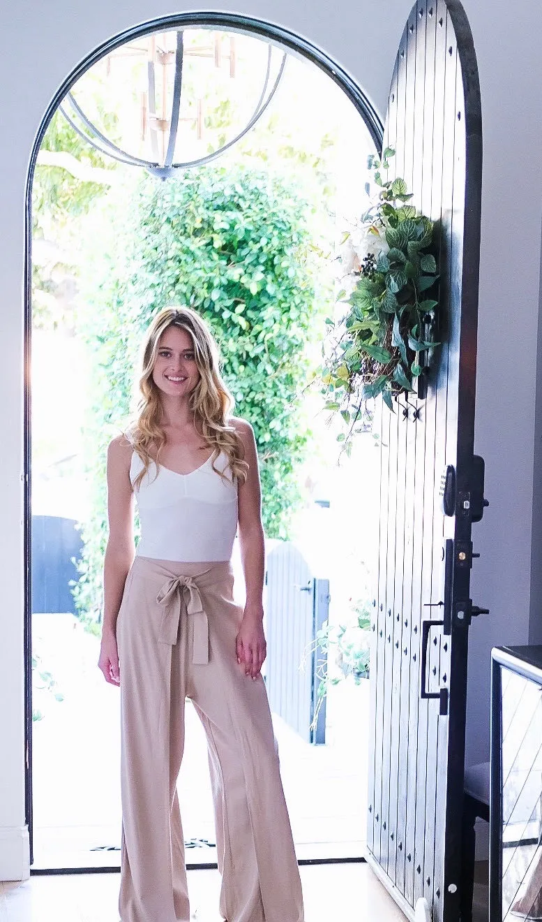 Beige Elka Wide Leg Pant