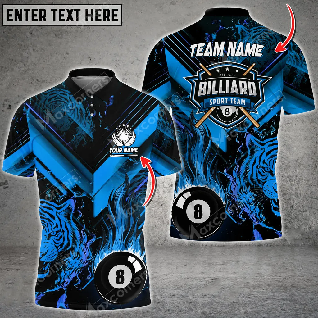 Billiards King Forest Fire Personalized Name, Team Name 3D Polo Shirt, Perfect Gift for Billiard Lovers