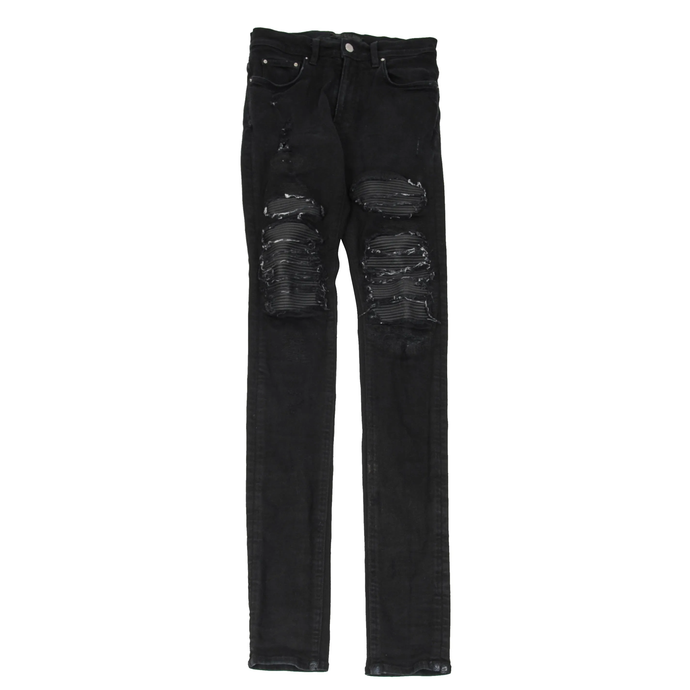 Black Mx1 Biker Stretch Skinny Denim Jeans
