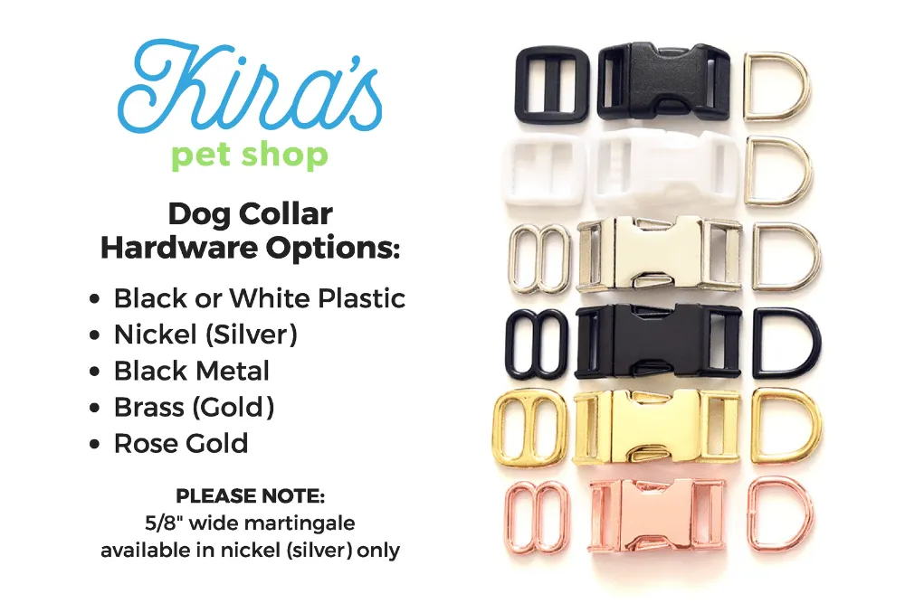 Blue & Gold Marble Dog Collar