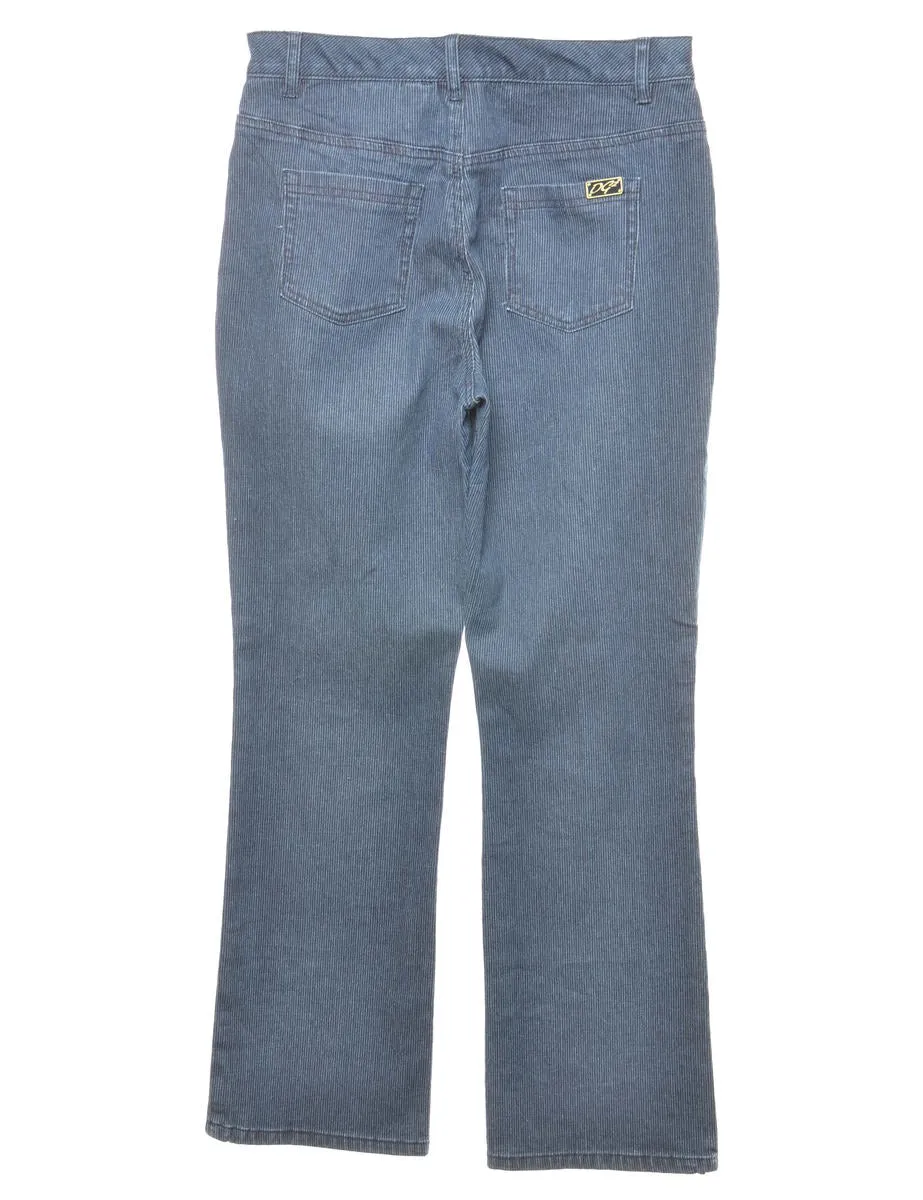Blue Pinstriped High Waist Jeans - W28 L29