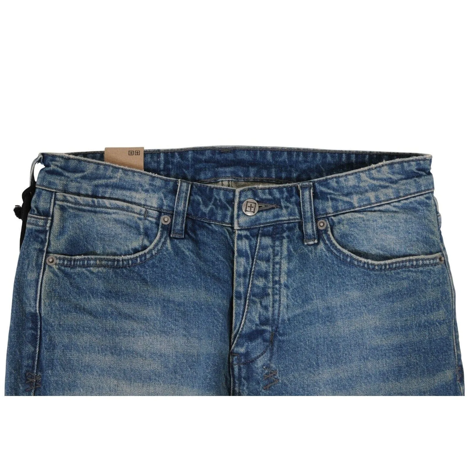 Blue Van Winkle High Rage Distressed Patch Skinny Denim