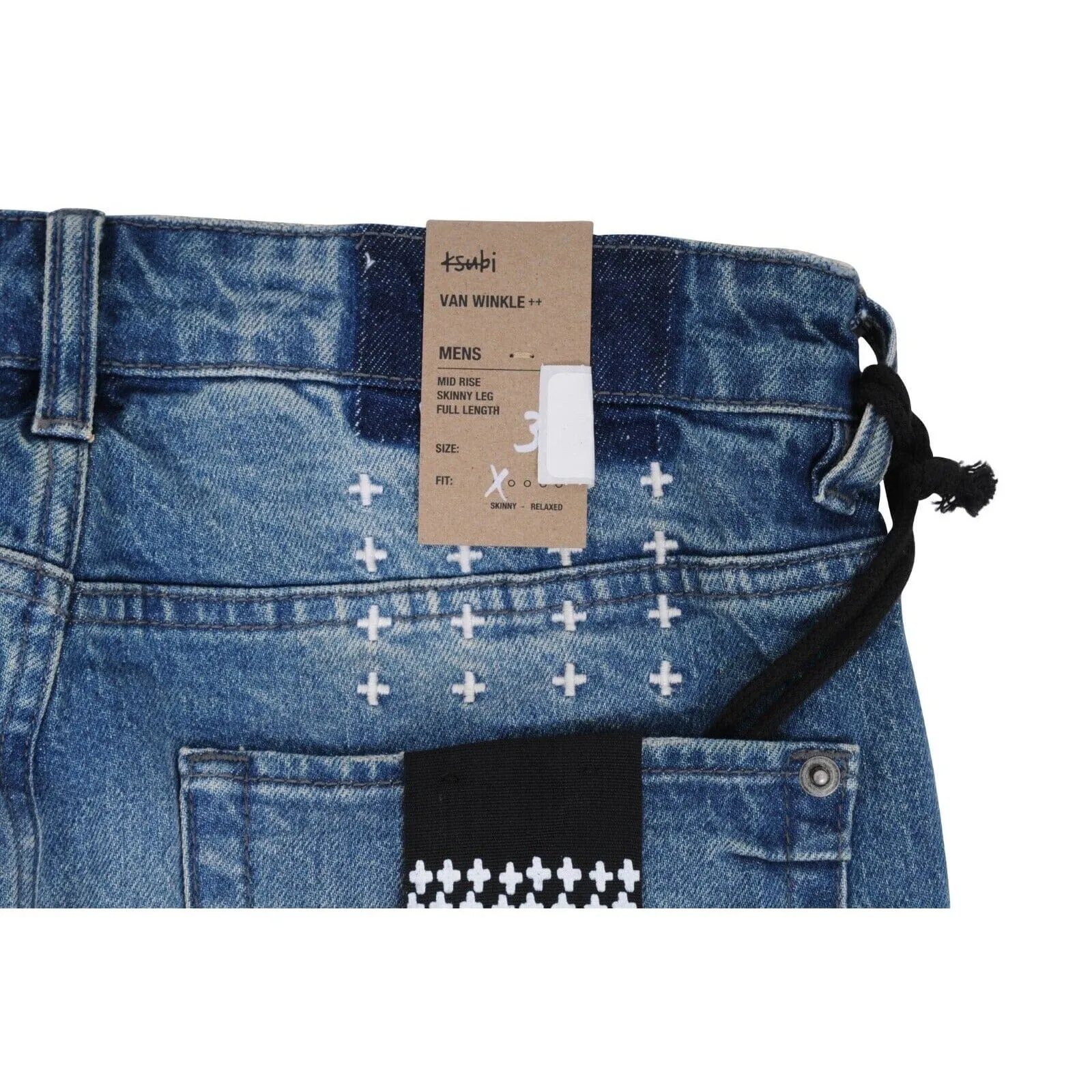 Blue Van Winkle High Rage Distressed Patch Skinny Denim