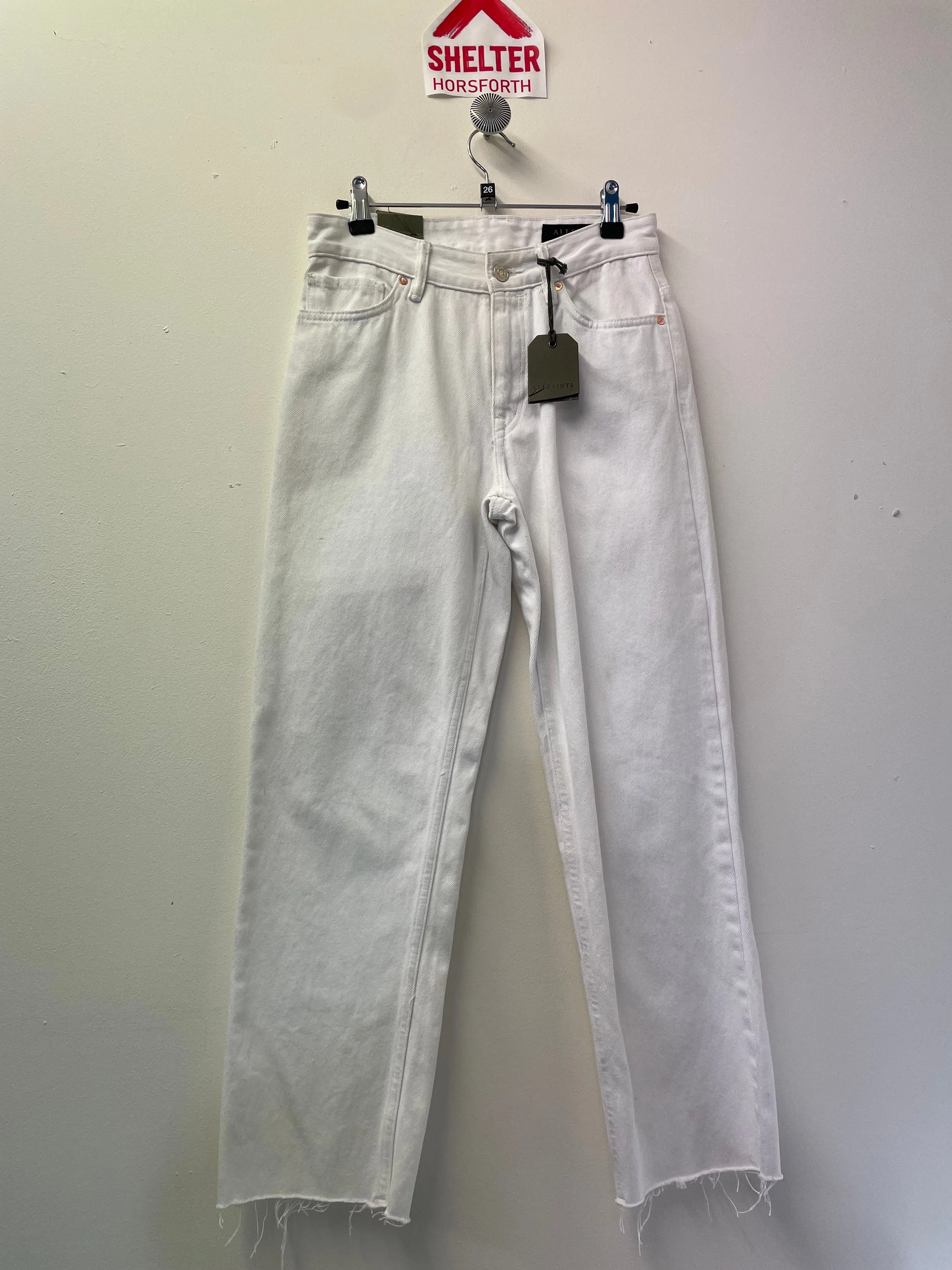 BNWT AllSaints Ava Straight Jean Size 26 in White