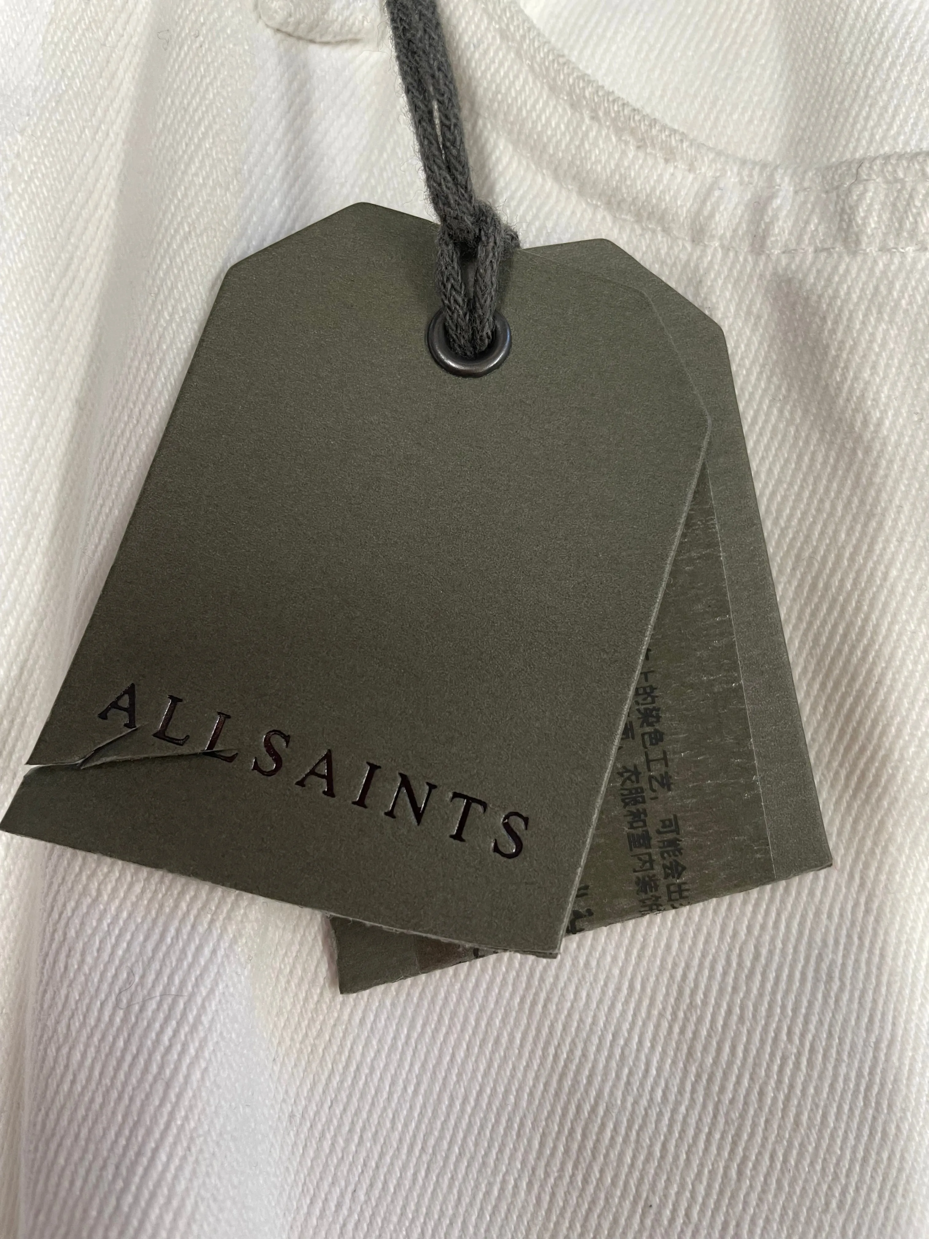 BNWT AllSaints Ava Straight Jean Size 26 in White