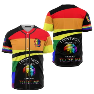 Custom Name LGBT I Don't Need Anyone's, Personalized 3D LGBT Baseball Jersey