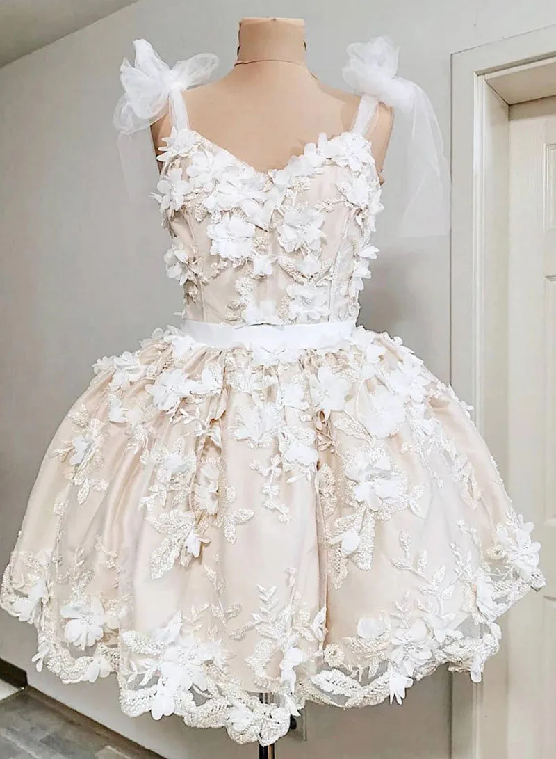 Cute Tulle Lace Short Prom Dress, A-Line Evening Party Dress