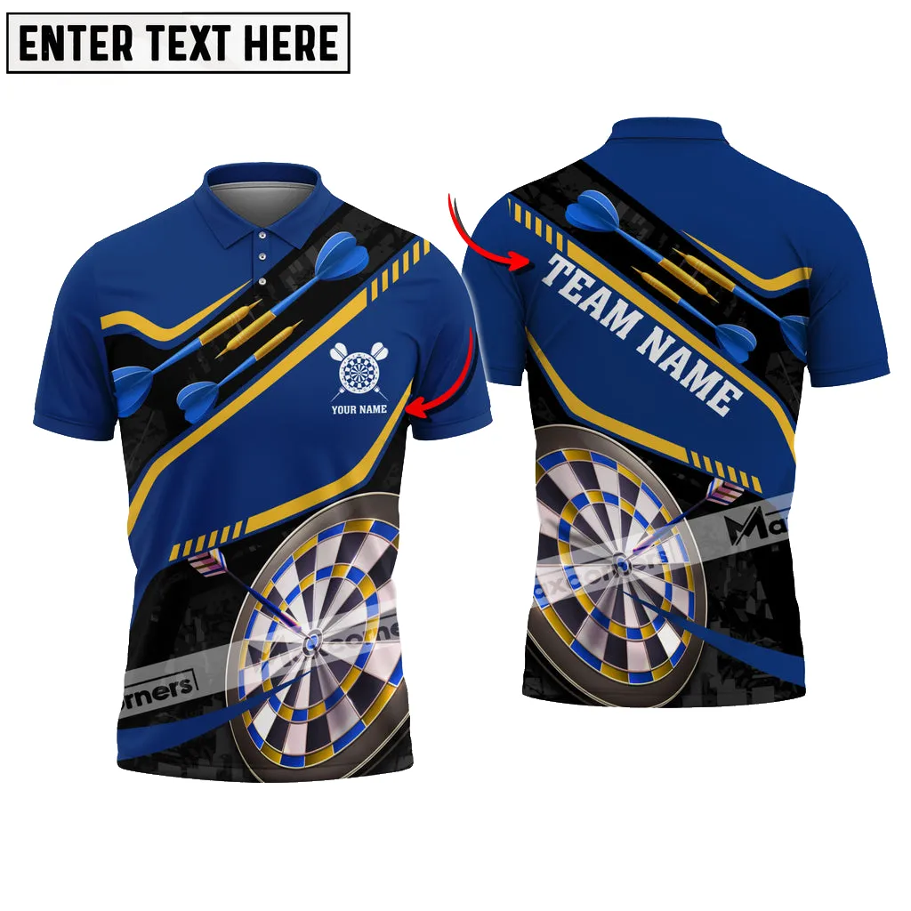 Darts and Arrow Multi Color Options Personalized Name Team Name 3D Polo Shirt, Best Shirt for Dart Lovers