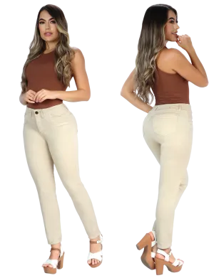 DM Shapewear - 7731 Beige Push up Jeans
