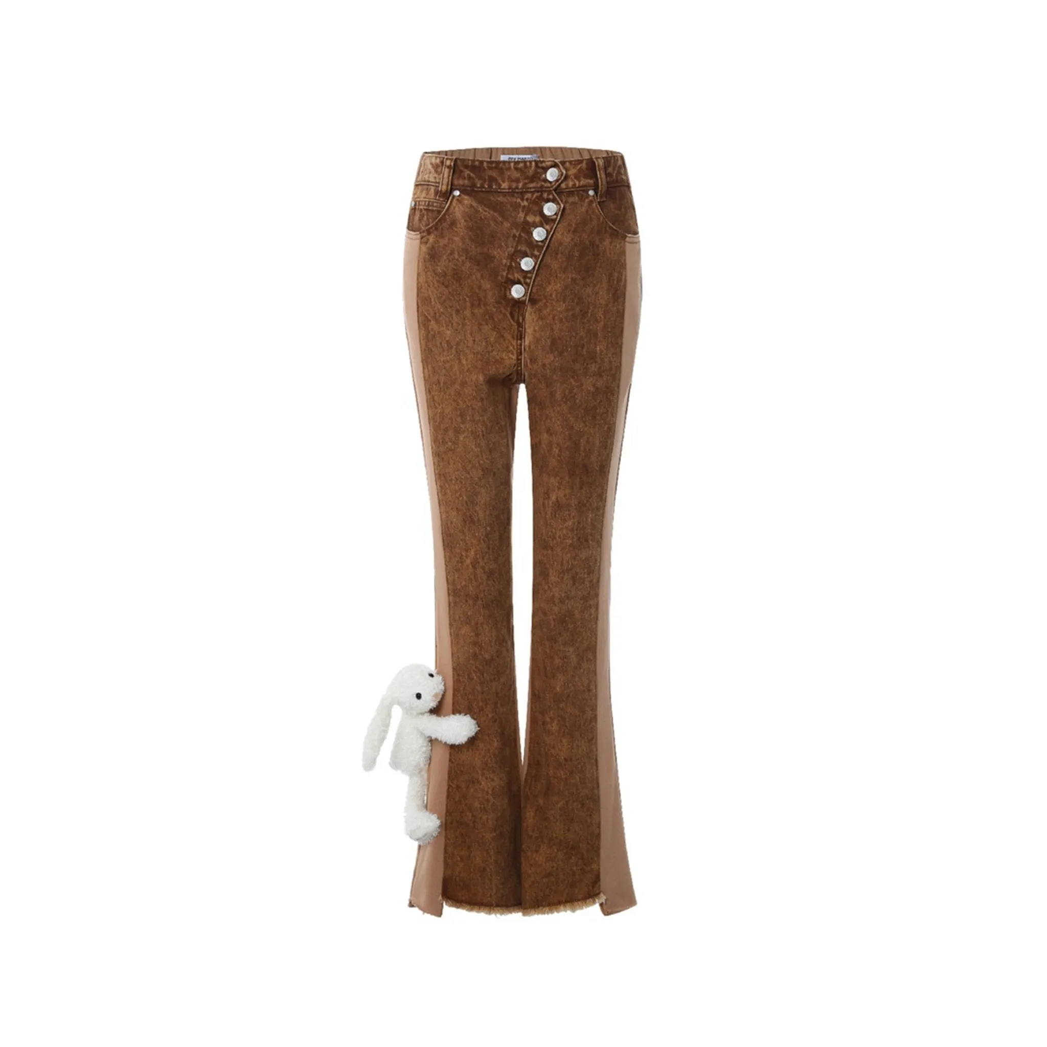 Doozoo Patch Curve Jeans in Brown