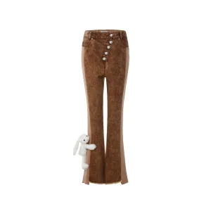 Doozoo Patch Curve Jeans in Brown