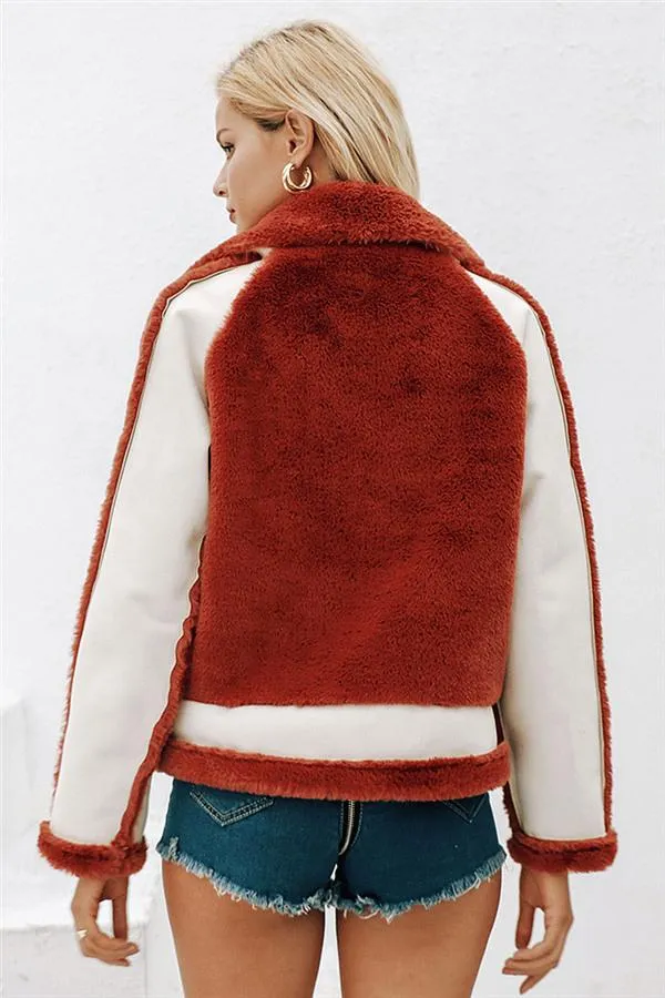 elveswallet Plush Faux Fur Zipper Jacket