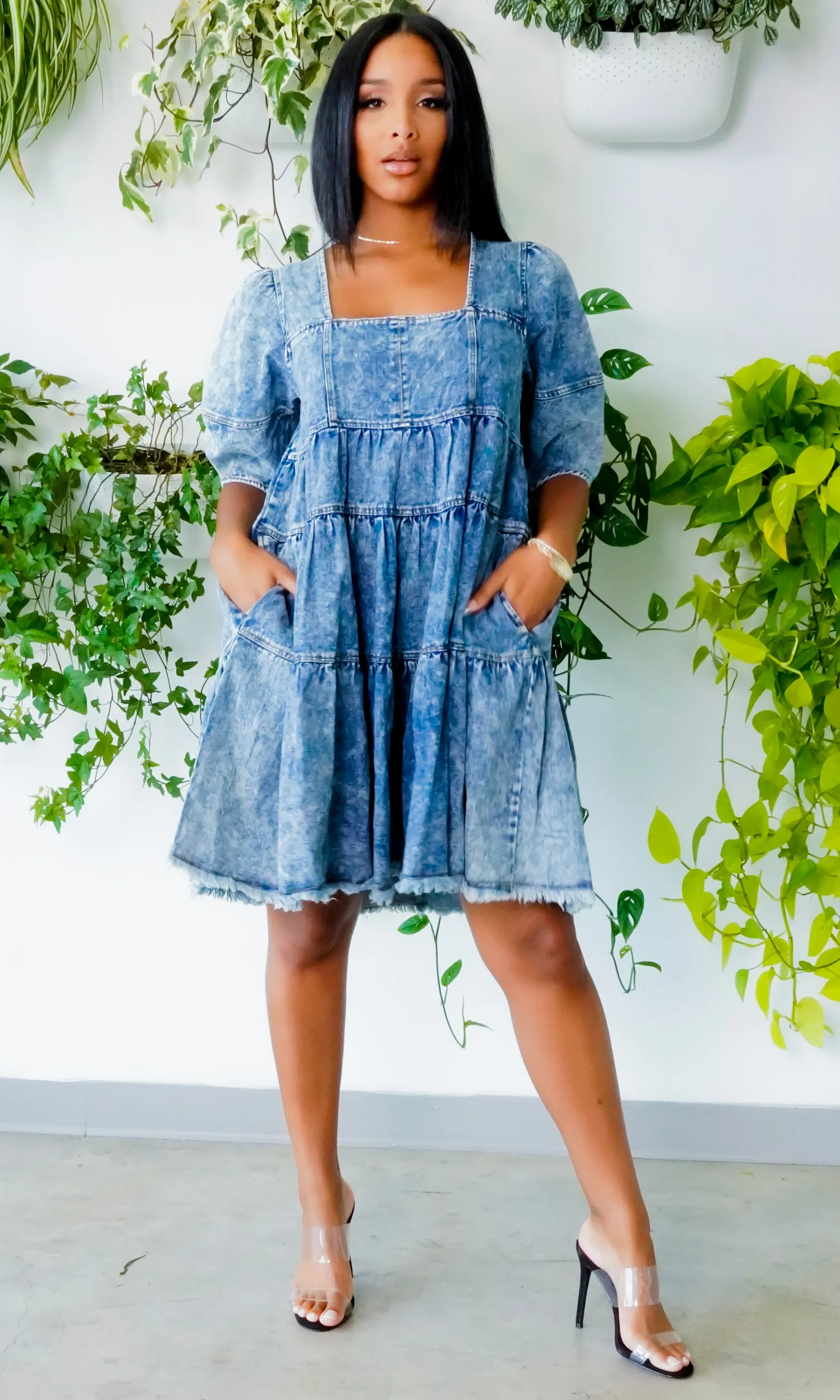 FAB | Oversized Denim layered dress FINAL SALE