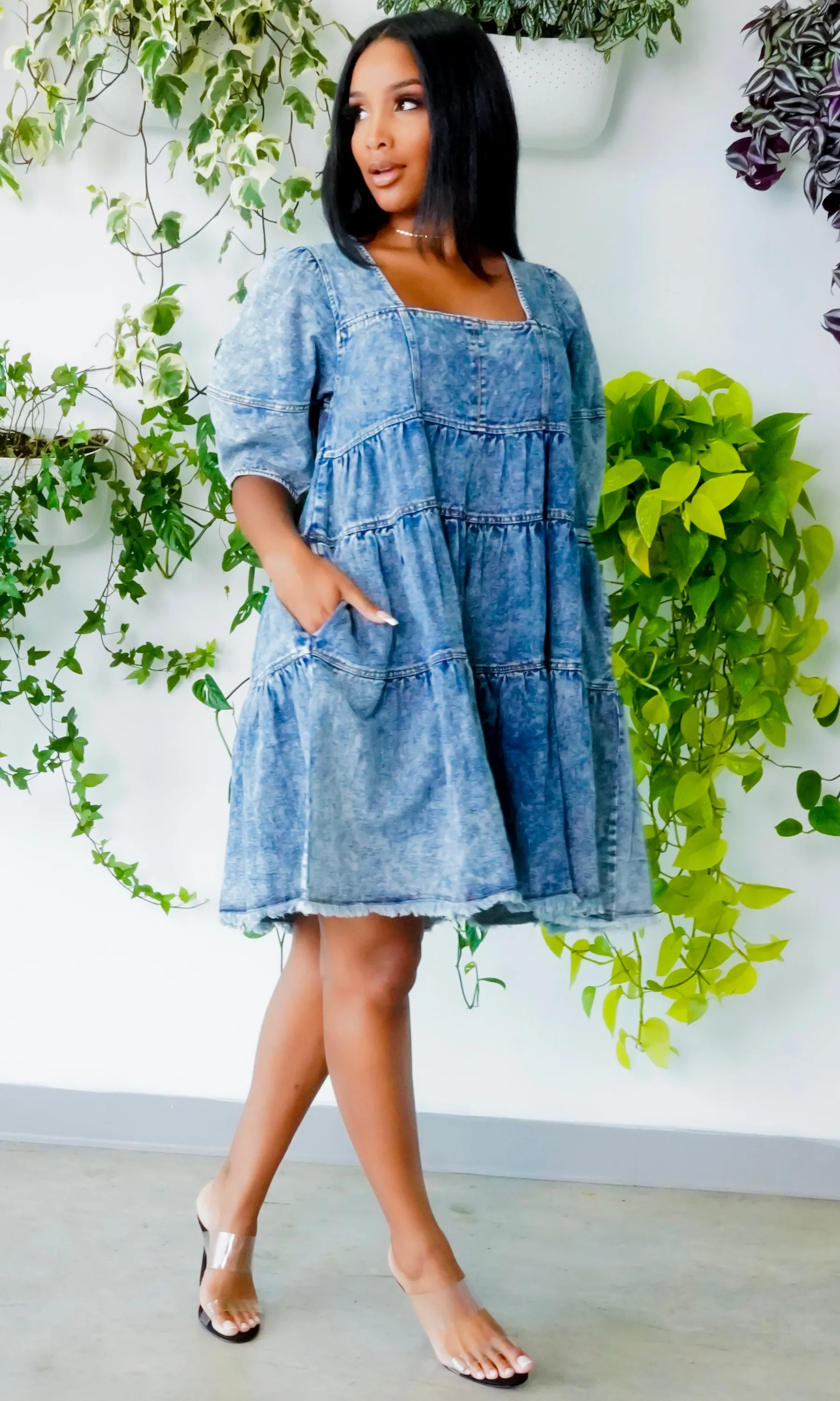 FAB | Oversized Denim layered dress FINAL SALE
