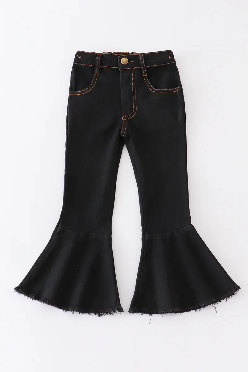 Girls Black Flare Jeans