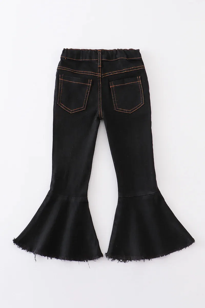 Girls Black Flare Jeans