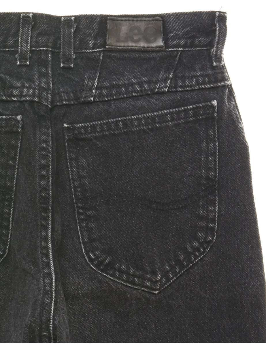 High Waist Black Tapered Lee Jeans - W24 L32