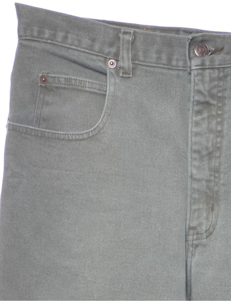 High Waist Light Green Tapered Jeans - W29 L34