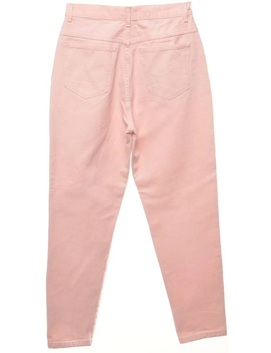 High Waist Pastel Pink Tapered Jeans - W28 L28
