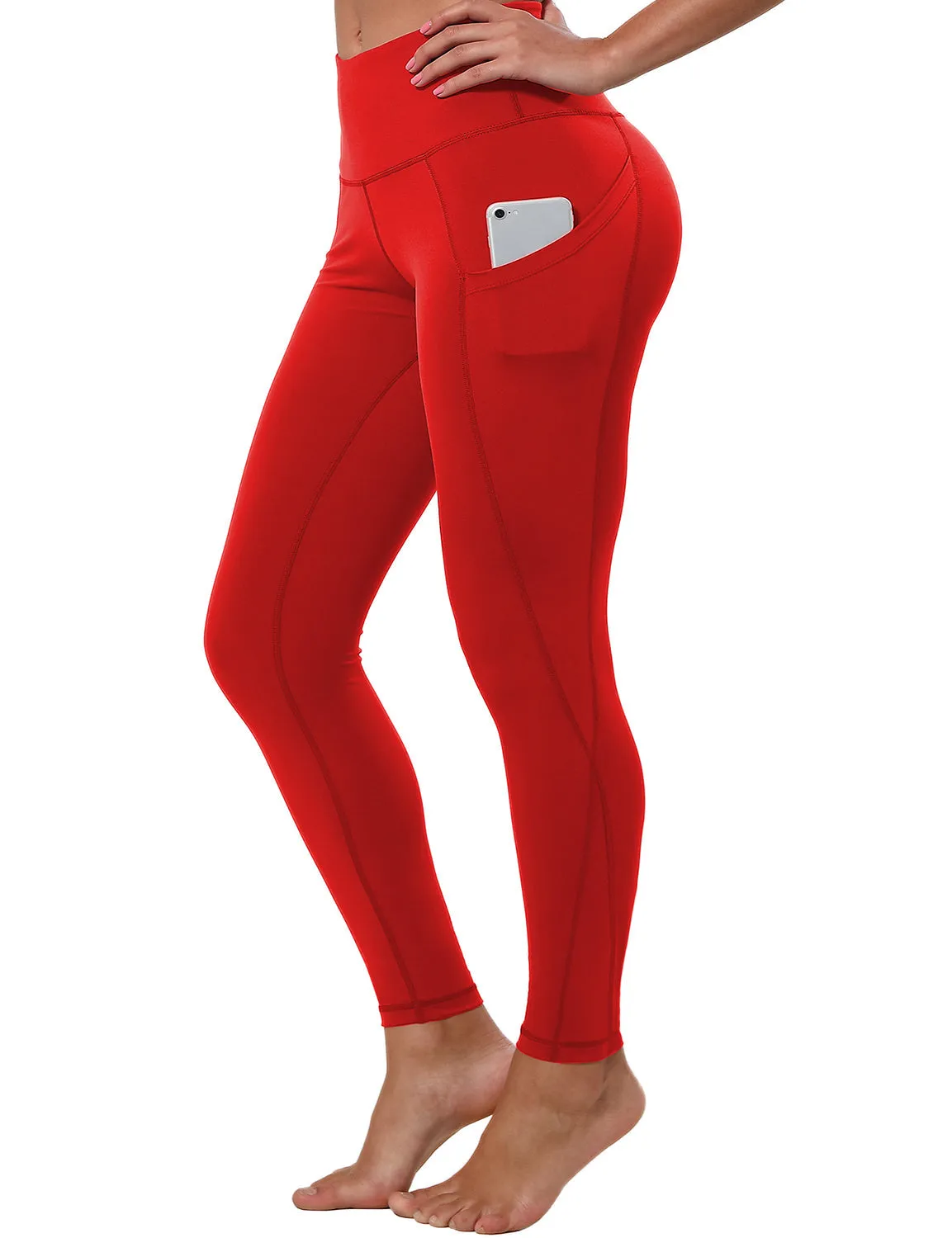 High Waist Side Pockets Jogging Pants scarlet_Jogging
