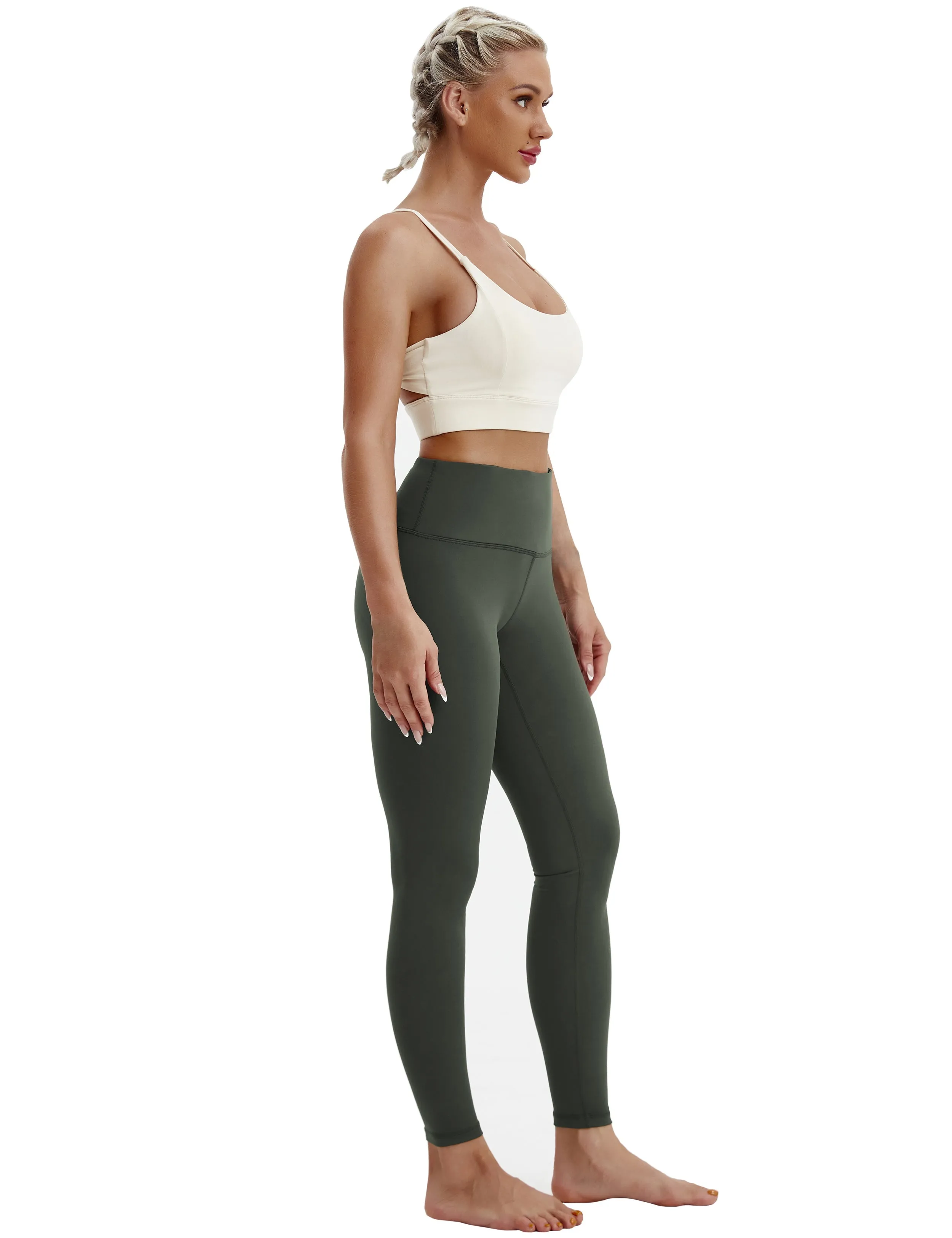High Waist Tall Size Pants olivegray_Tall Size