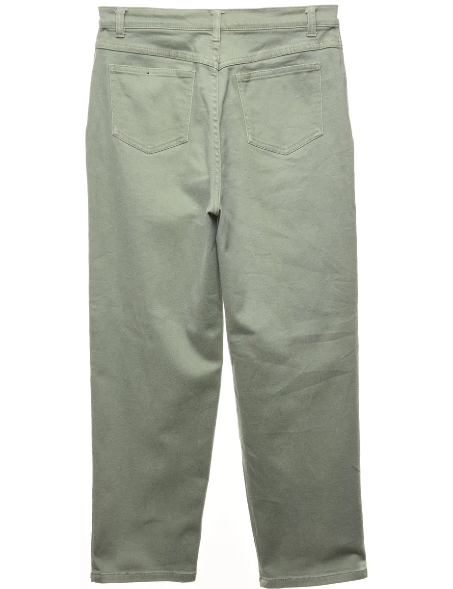 High Waist Tapered Light Green Jeans - W31 L28