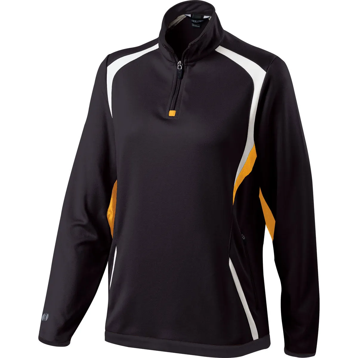 Holloway Women's Black/Light Gold/White Quarter Zip Transform Pullover