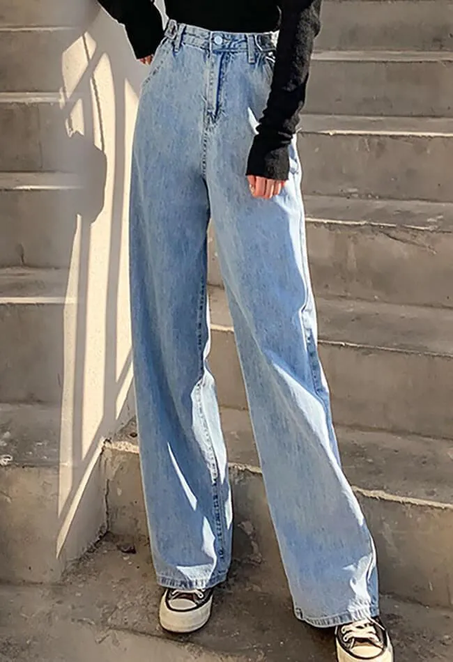 Jean boyfriend ample taille haute