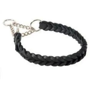 KLIN Braided Leather Collar with Chain