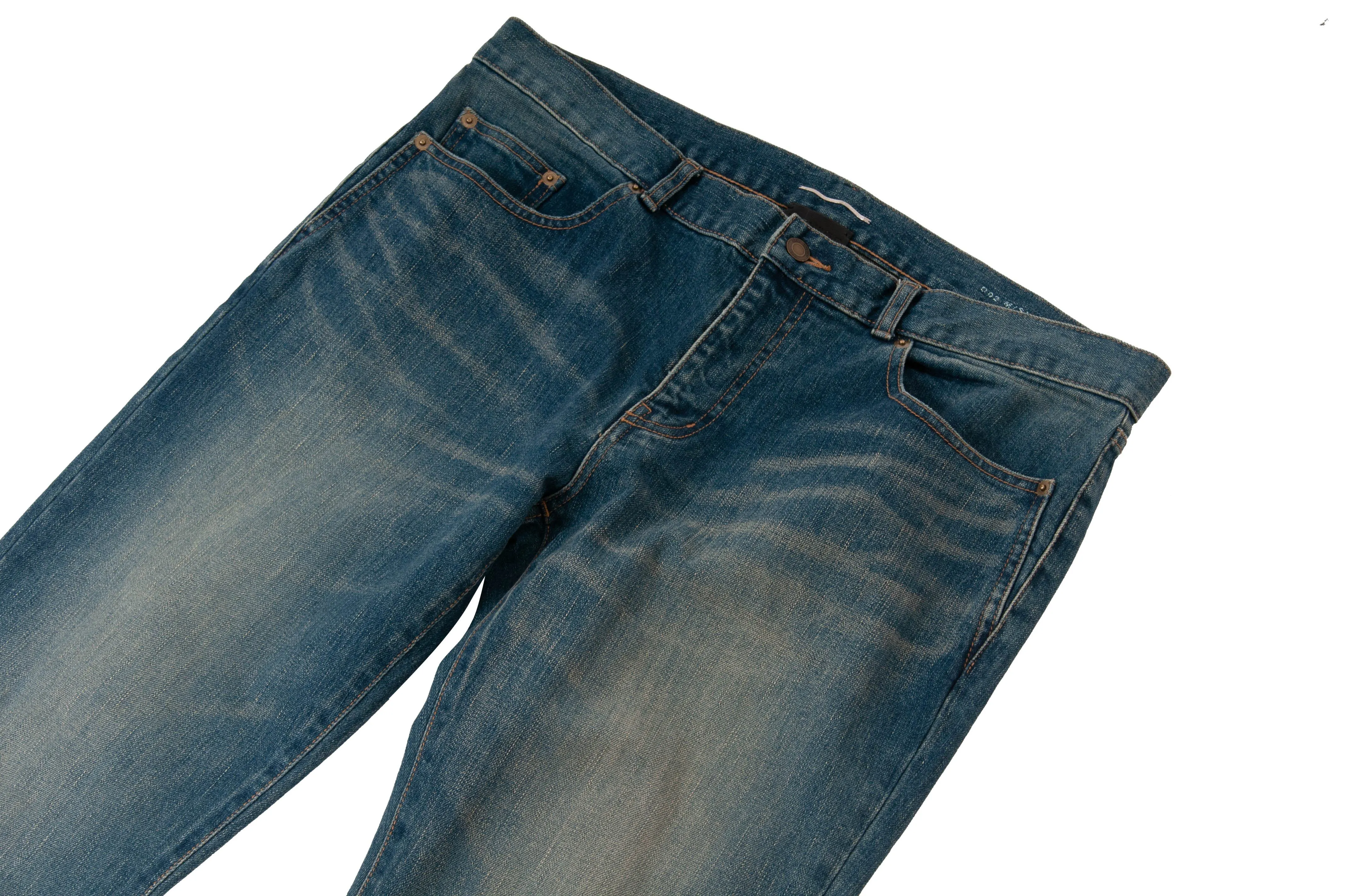 Knee Slashed Denim (Medium Indigo)