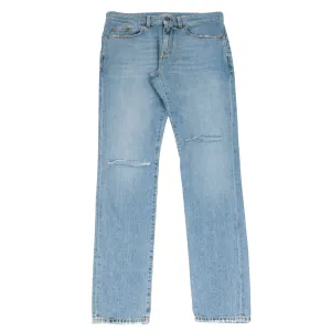 Knee Slashed Jeans (Light Wash Indigo)