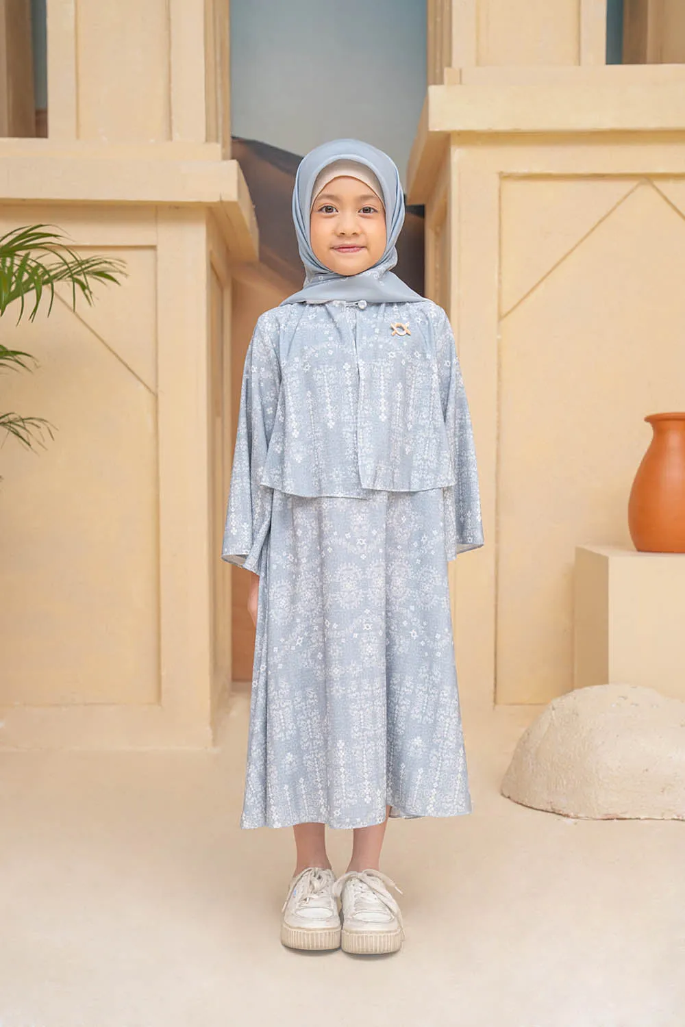 Malqaf Dress Girl Blue Shiver