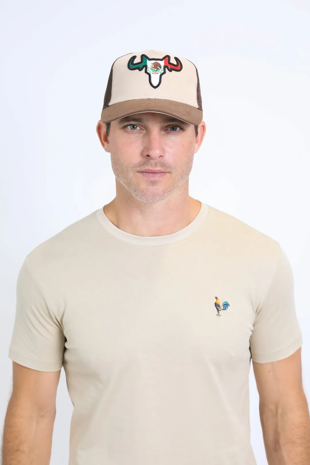 Mens MEXICO 3D Logo Baseball Khaki Cap