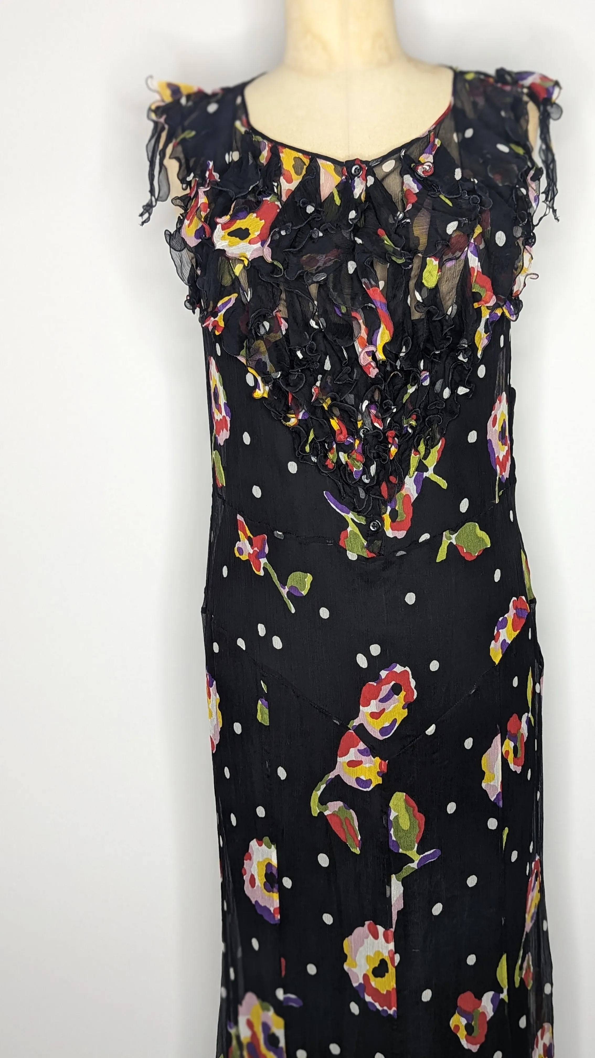 Moschino Cheap & Chic Silk Sheer Floral Dress