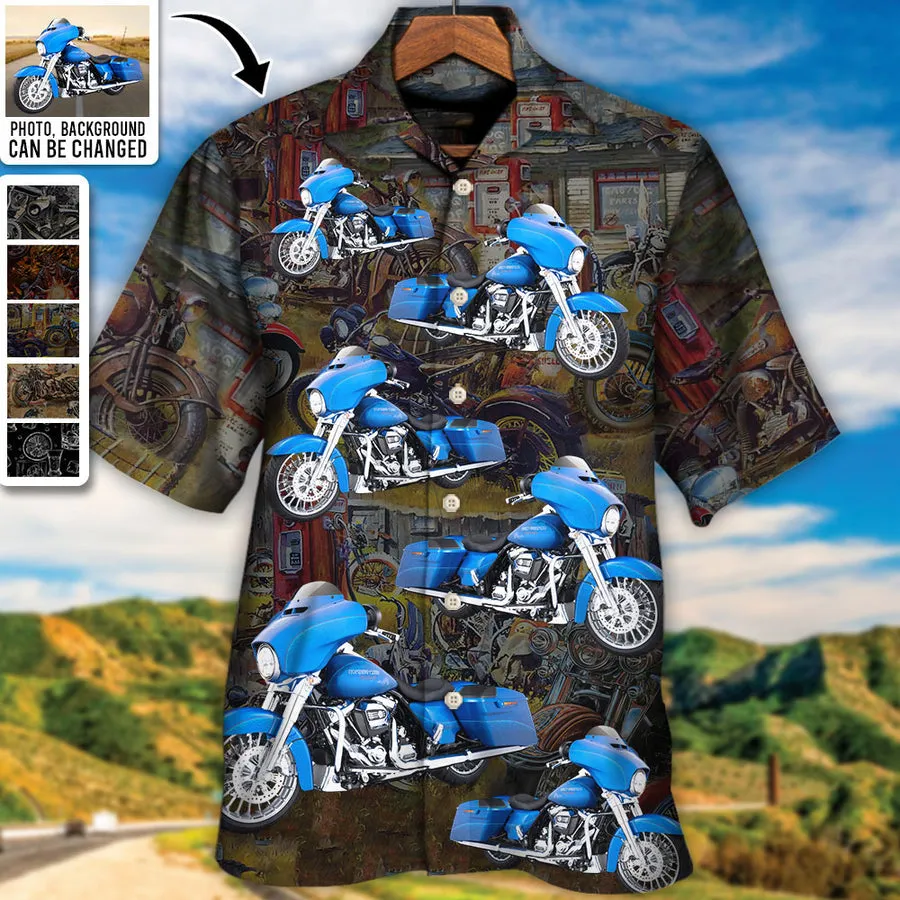 Motorcycle Biker Racing Custom Photo - Hawaiian Shirt - Personalized Photo Gifts, Custom Photo Gifts, Personalized Gifts Ideas