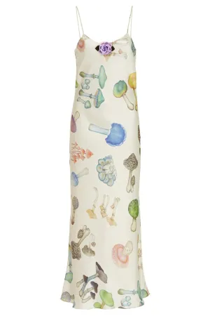 Mushroom Silk Slip Dress