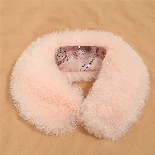 Natural Fur Collar Winter Scarf