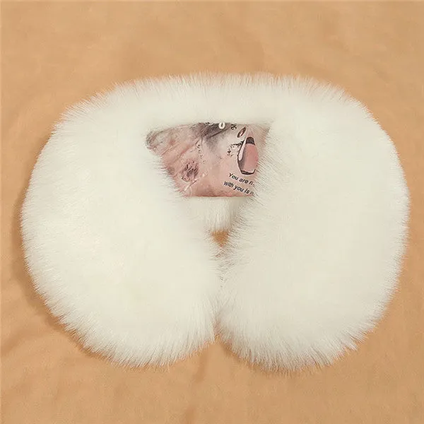 Natural Fur Collar Winter Scarf