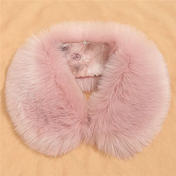 Natural Fur Collar Winter Scarf
