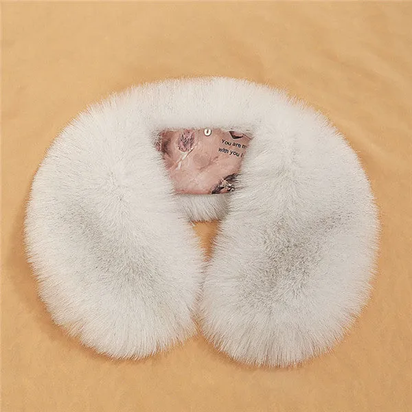 Natural Fur Collar Winter Scarf