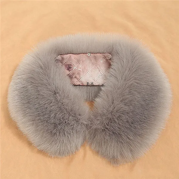 Natural Fur Collar Winter Scarf