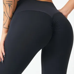 Noa | Black booty scrunch yoga pants with high waist