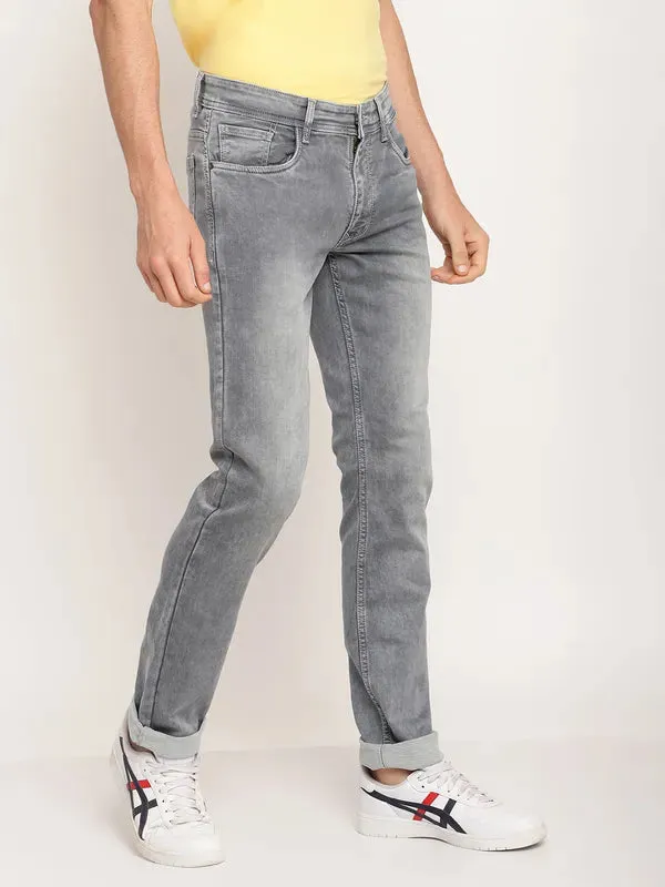 Octave Men Grey Heavy Fade Regular Fit Jeans