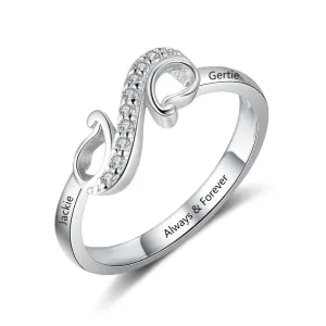 Personalized Geometric Custom Style Engraved Name Ring