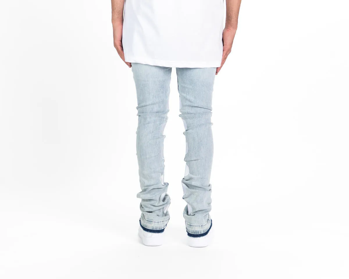 Pheelings CONNECTING SOULS FLARE STACK DENIM-EMBROIDERY (LIGHT BLUE)