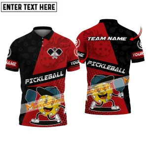 Pickleball Funny Multicolor Options Personalized Name and Team Name 3D Polo Shirt
