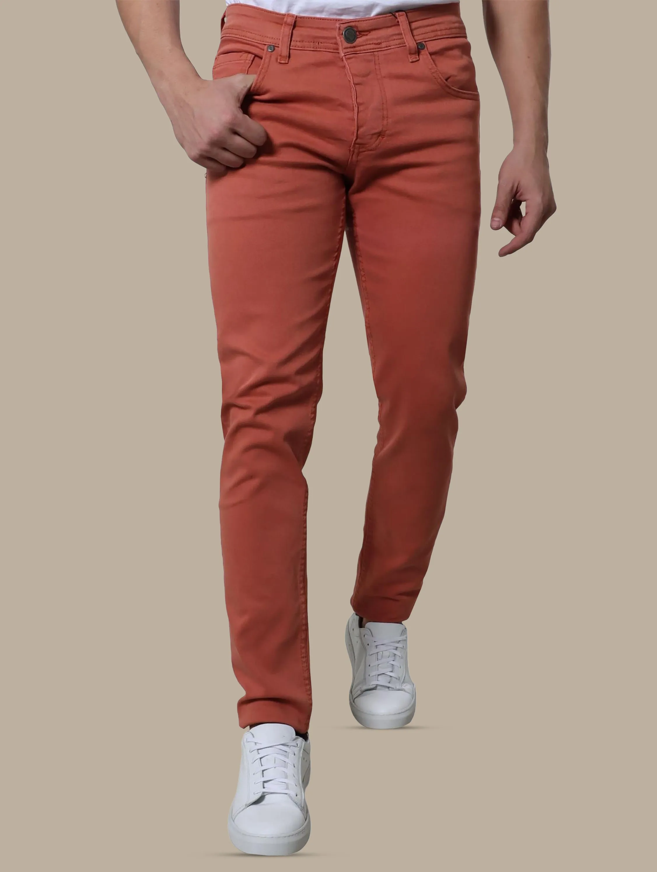 Pink 5-Pocket Jeans